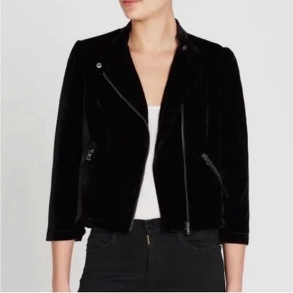 Rebecca Taylor Jackets & Blazers - Rebecca Taylor Black Velvet Moto Jacket